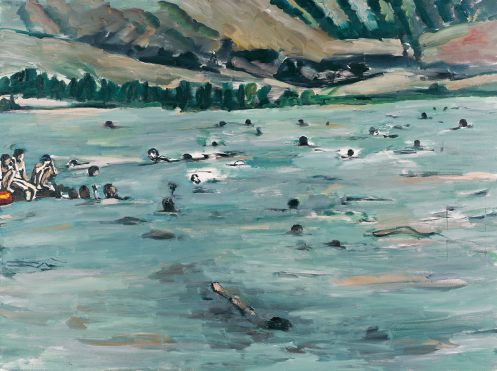 Orly Maiberg  Kinneret Crossing, 2013 Oil on canvas  140 x 180 x 3 cm (55.12 x 70.87 x 1.18 in)  Courtesy of The Artist