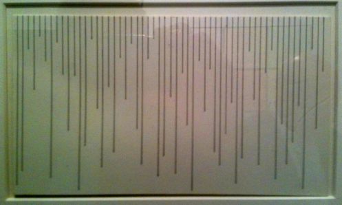 Sol Lewitt Lines of Random Length from the top of the Paper, 1972 4” x 7” At Alden Projects 